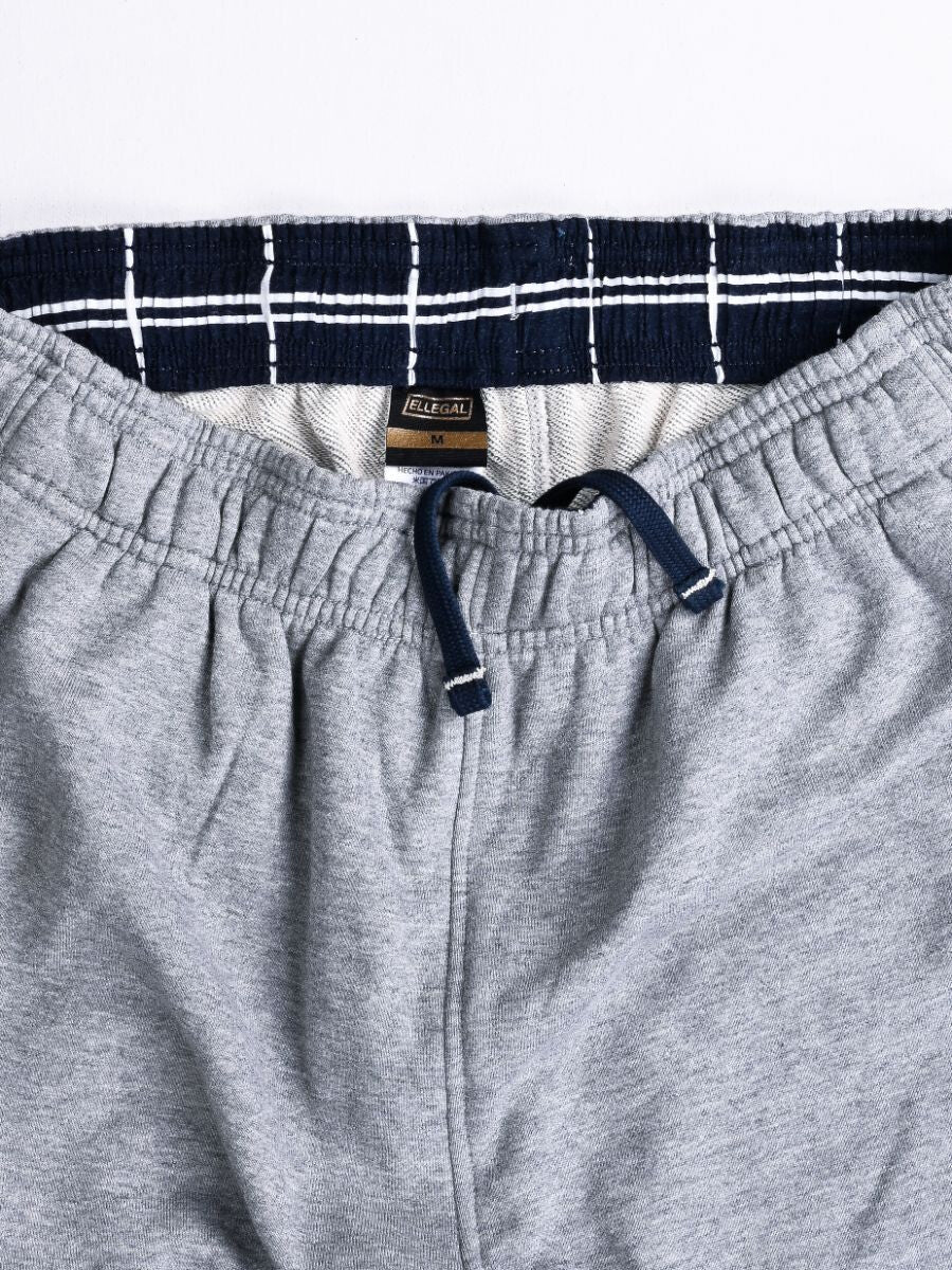 Men Heather Grey Terry Jogger Shorts