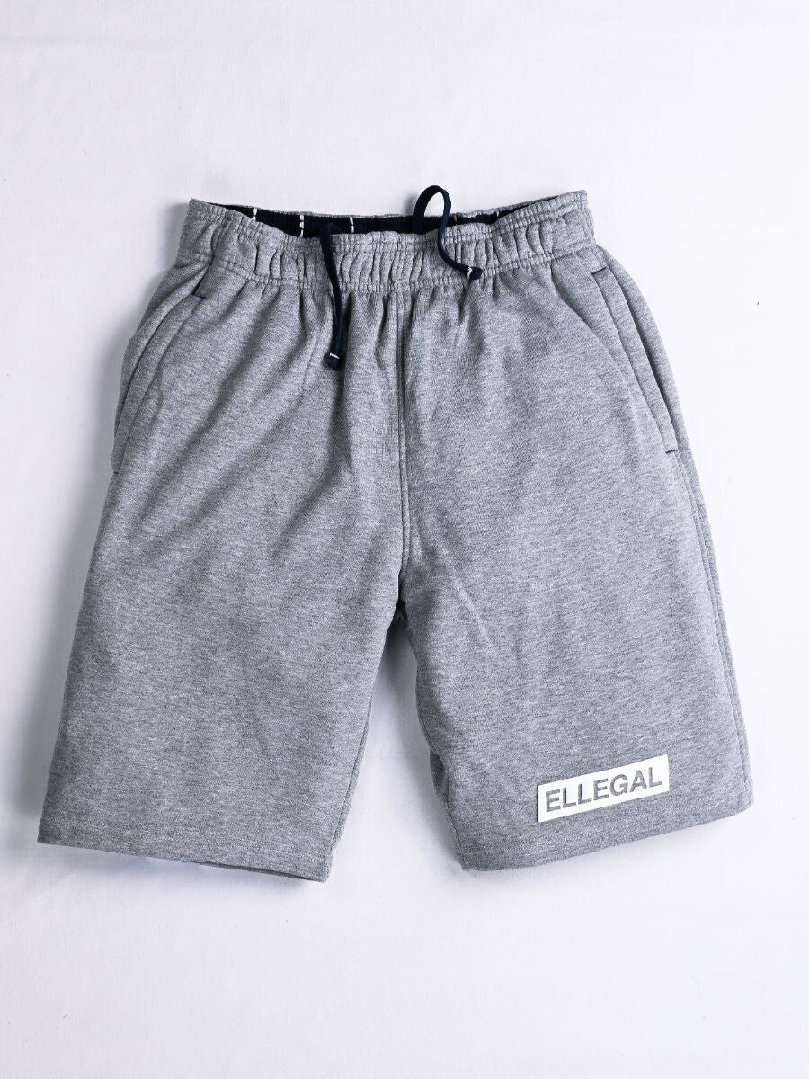 Men Heather Grey Terry Jogger Shorts