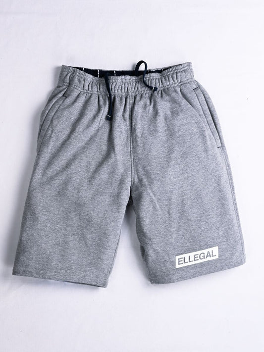 Men Heather Grey Terry Jogger Shorts