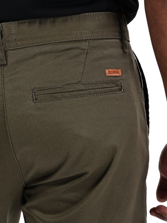 Men Olive Slim Fit Chino Short