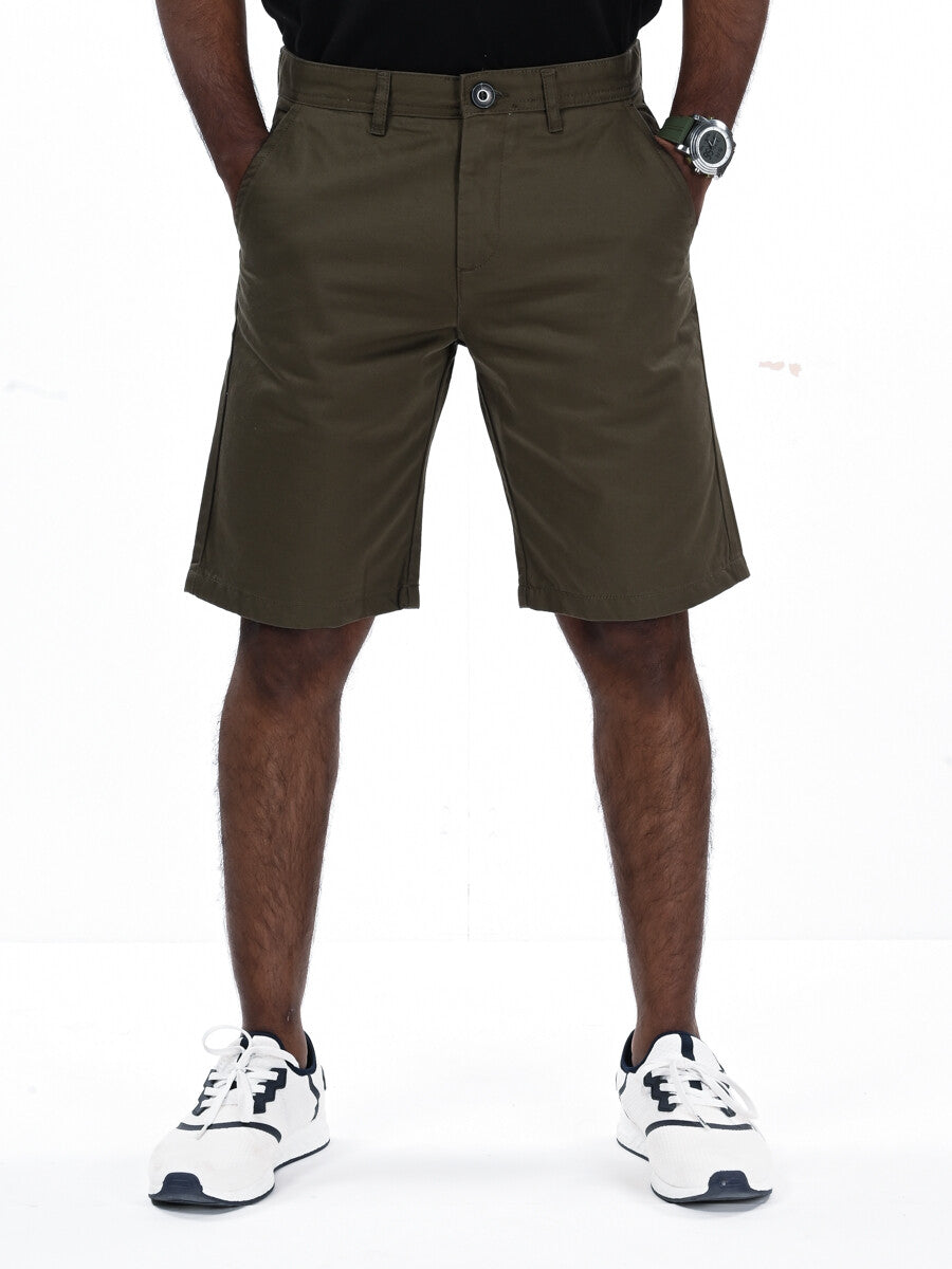 Men Olive Slim Fit Chino Short