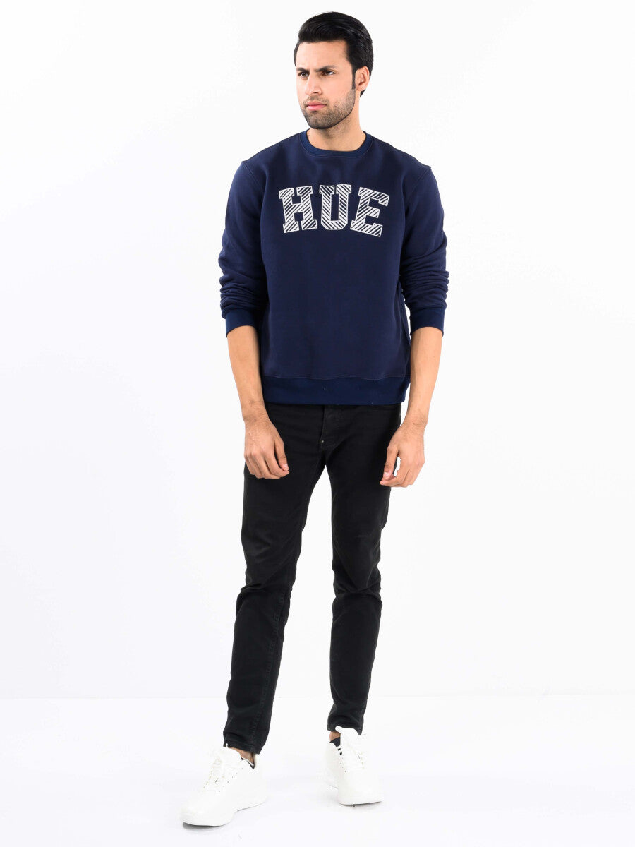 Navy Blue Fleece Men's Sweatshirt