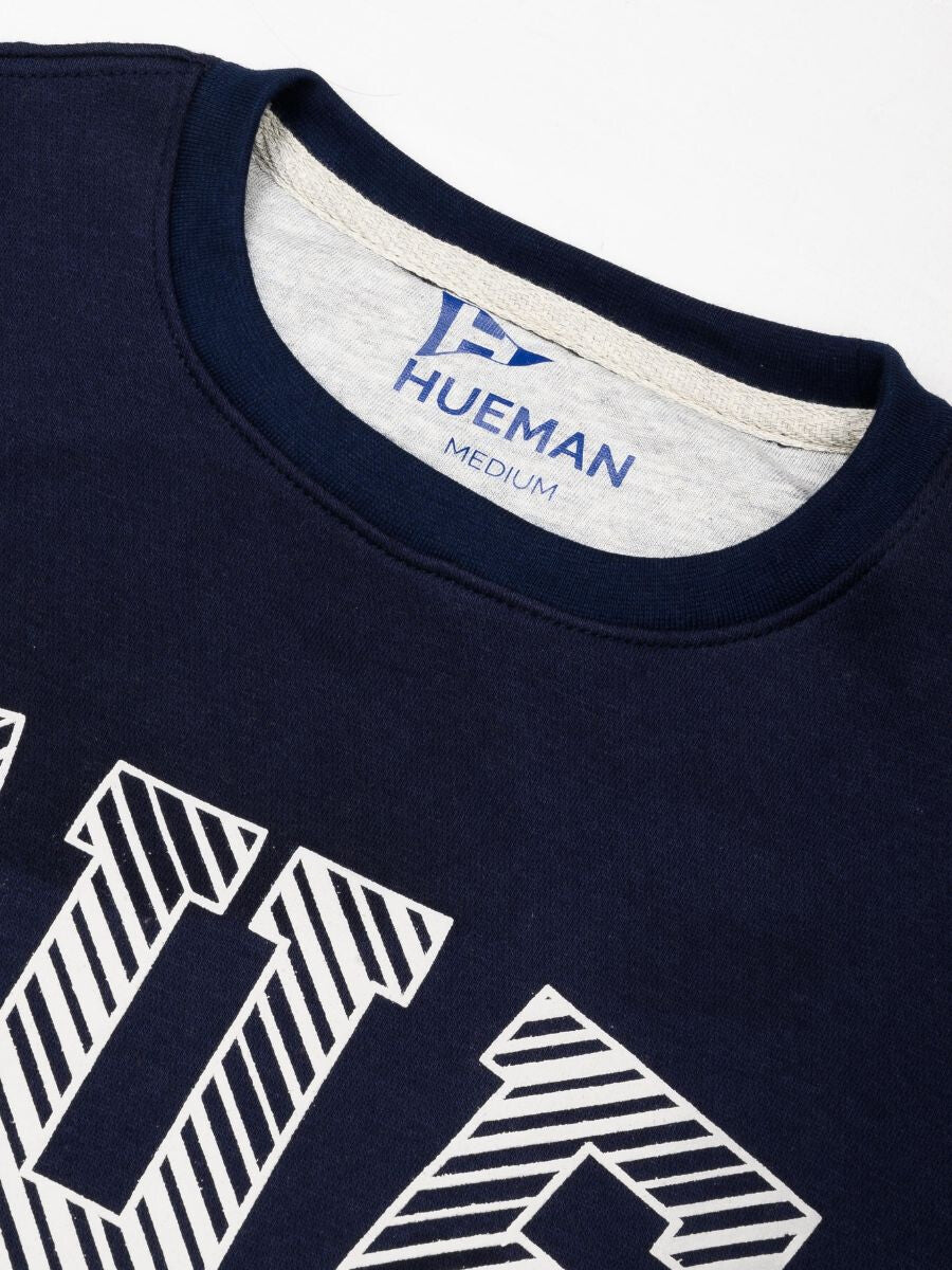 Navy Blue Fleece Men's Sweatshirt