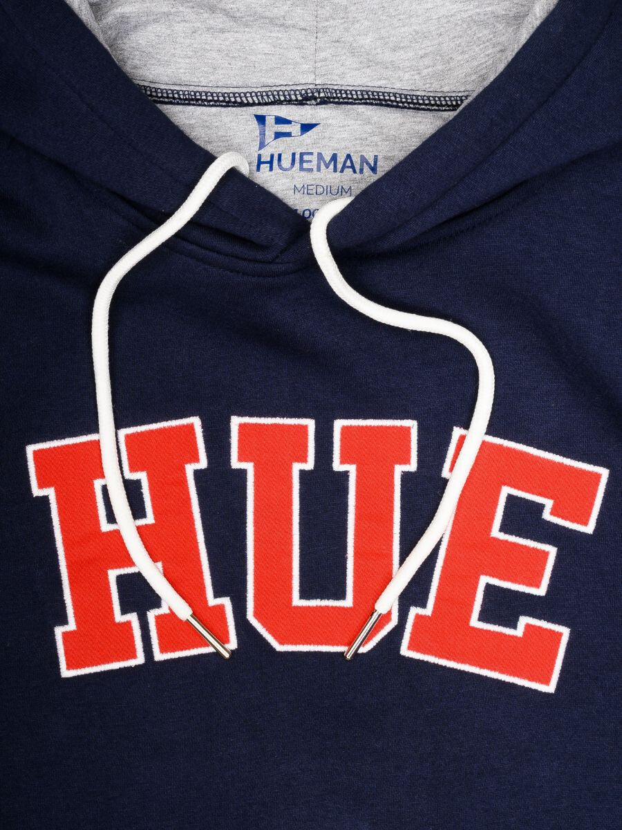 Navy Blue Men Fleece Hooded Sweatshirt