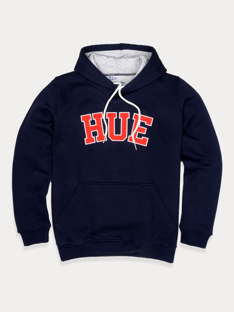 Navy Blue Men Fleece Hooded Sweatshirt