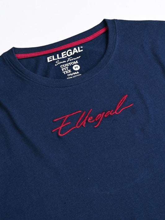 Cally Round Bottom Cotton Tee Shirt - Norwich Navy