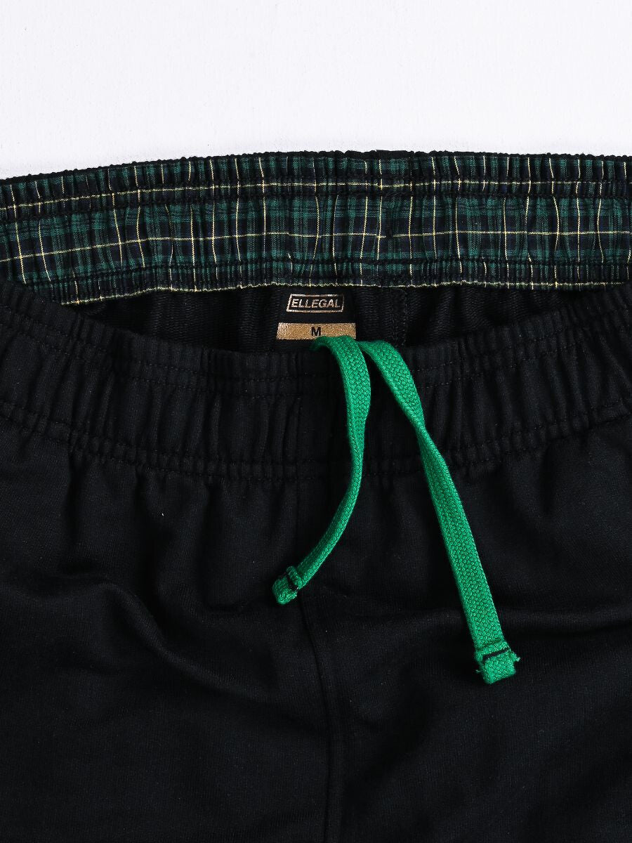 Raw-Hem Men Black Terry Jogger Shorts