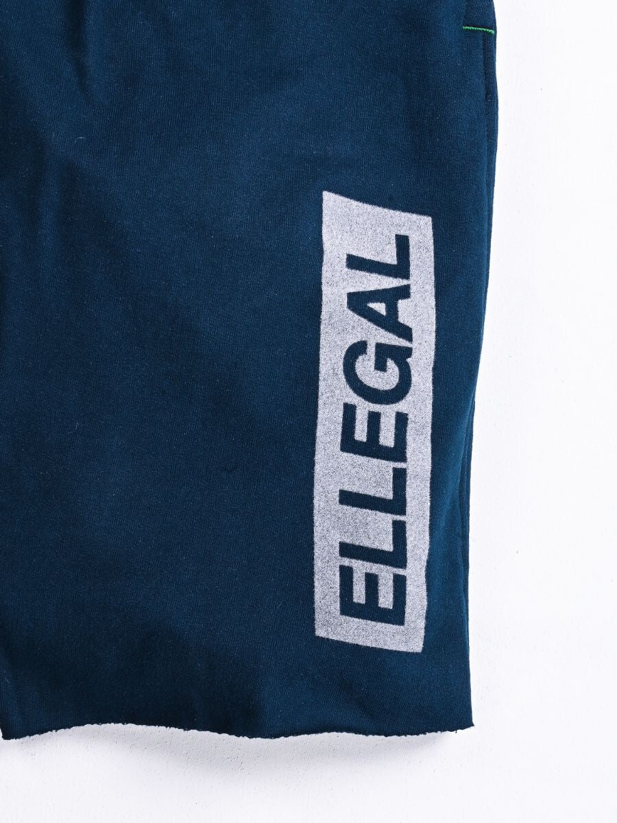 Raw-Hem Men Bright Navy Terry Jogger Shorts