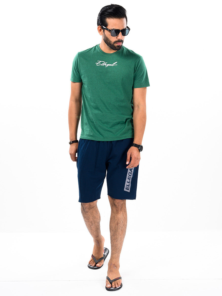 Raw-Hem Men Bright Navy Terry Jogger Shorts
