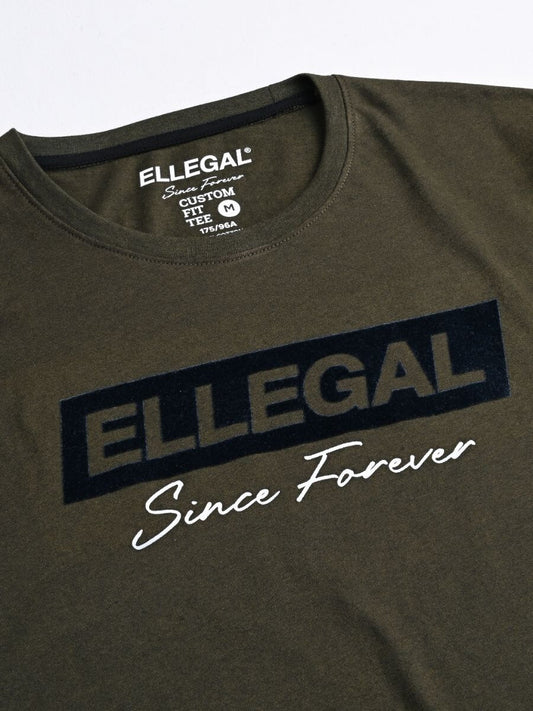 SF Flock Olive Green Cotton Tee Shirt
