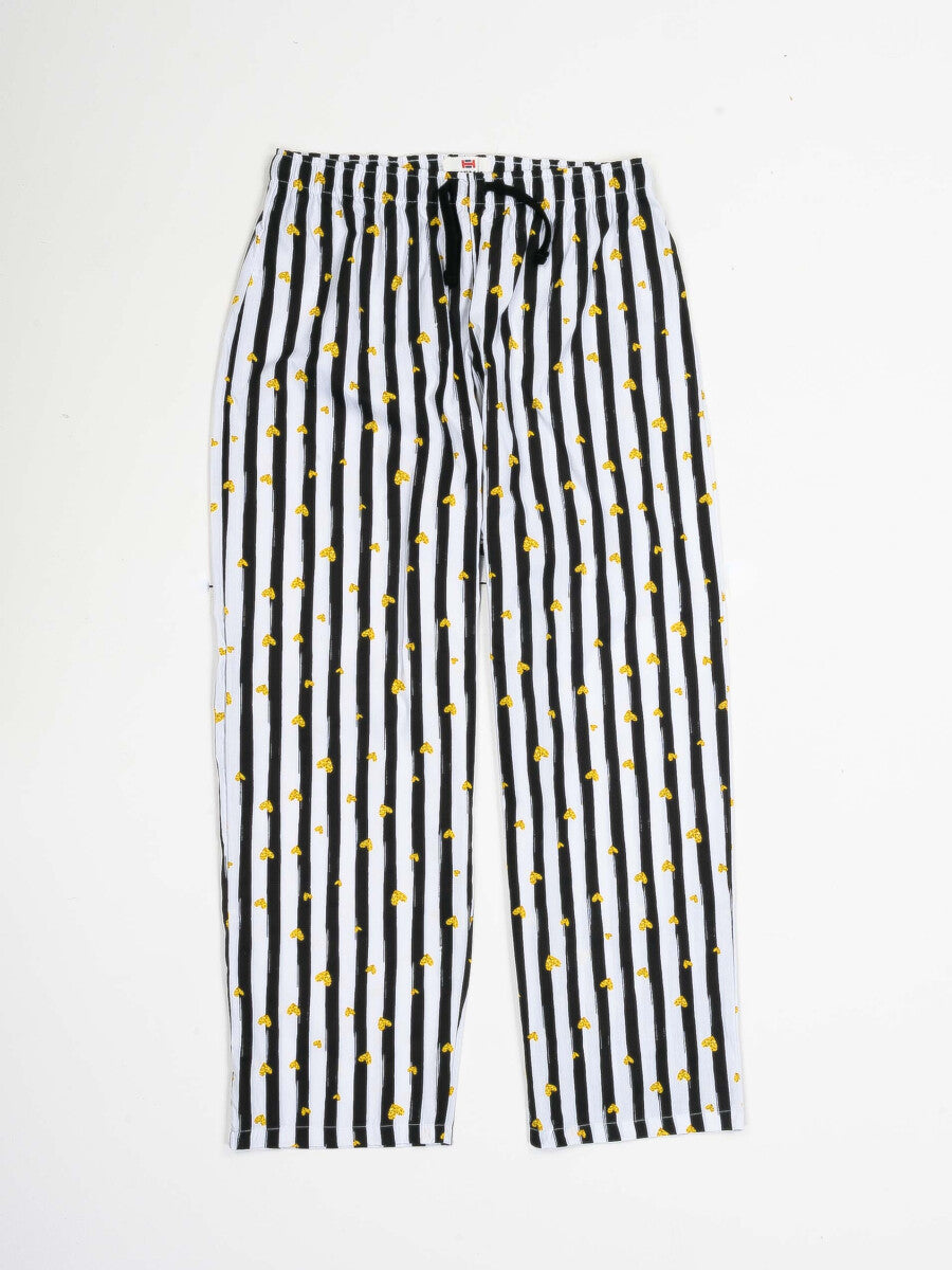 Women Black & White Lining Cotton Relaxed Pajama