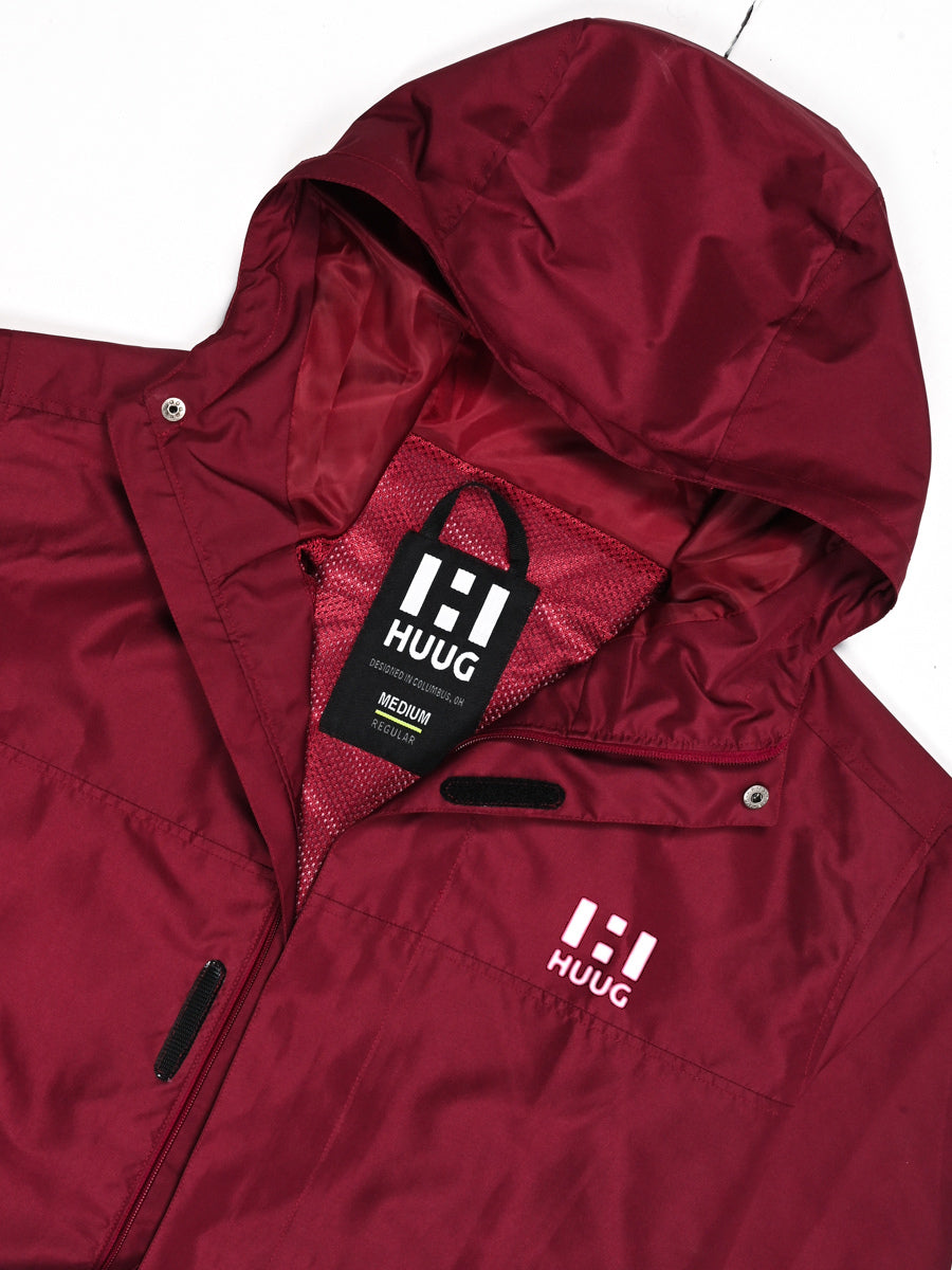 Maroon Hooded Windbreaker Jacket