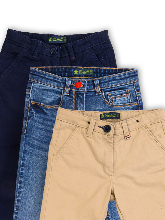 Pack of 3 - Kids & Babies 2 Chinos 1 Blue Jeans