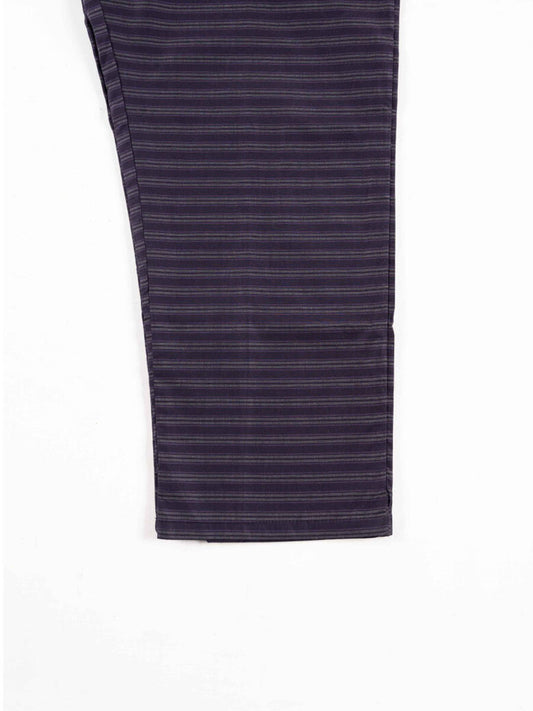 Men's Purple Relaxed Fit Striped Cotton Pajama