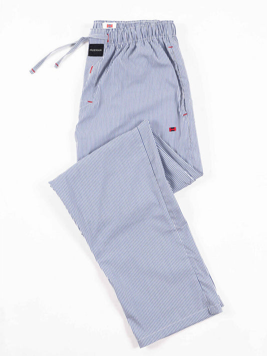 Men's Stretch Blue Lining Relaxed Fit Cotton Pajama