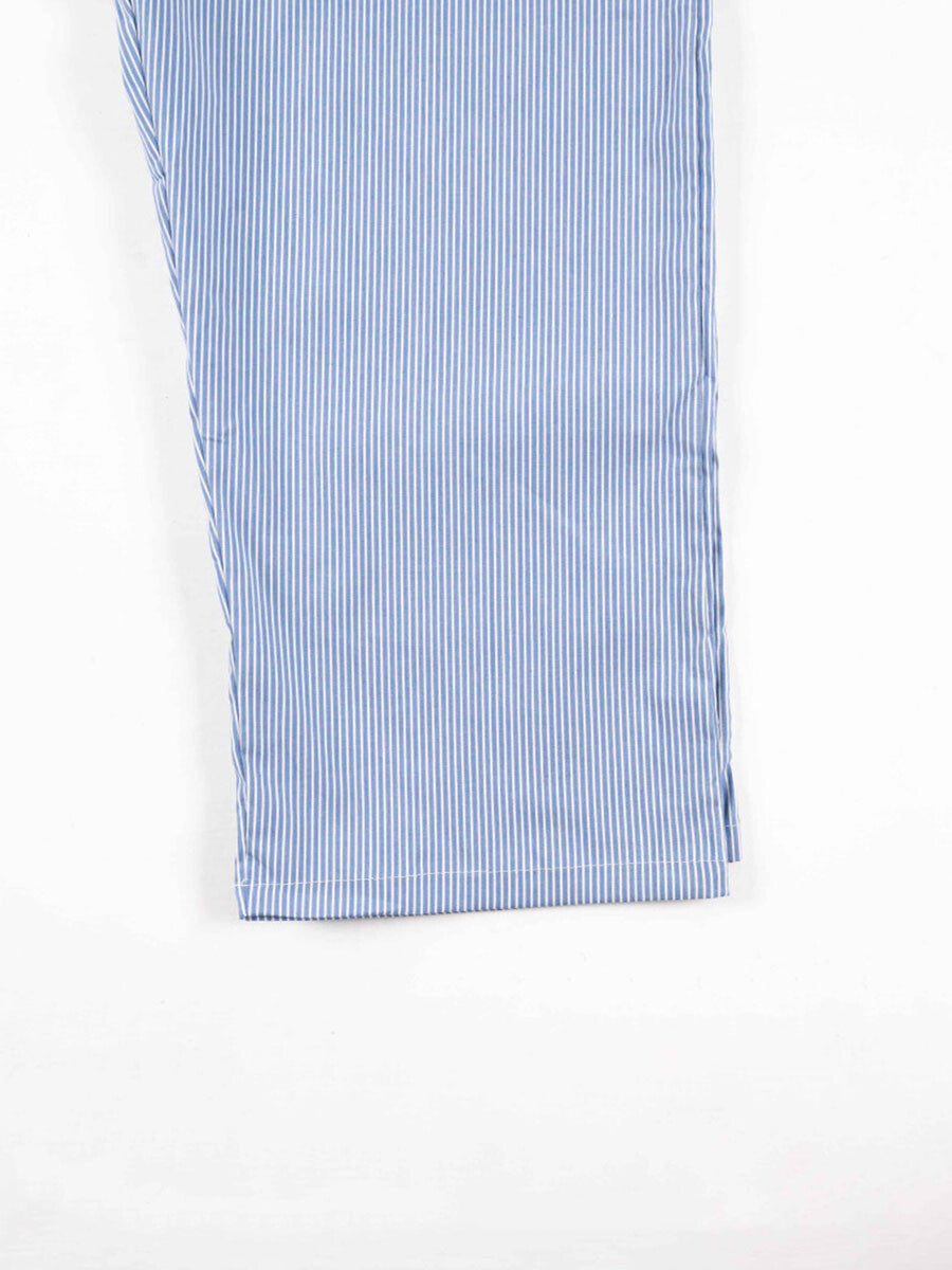 Men's Stretch Denim Blue Relaxed Fit Striped Cotton Pajama