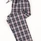 Men's Black/White Brown Lining Relaxed Fit Plaid Cotton Pajama