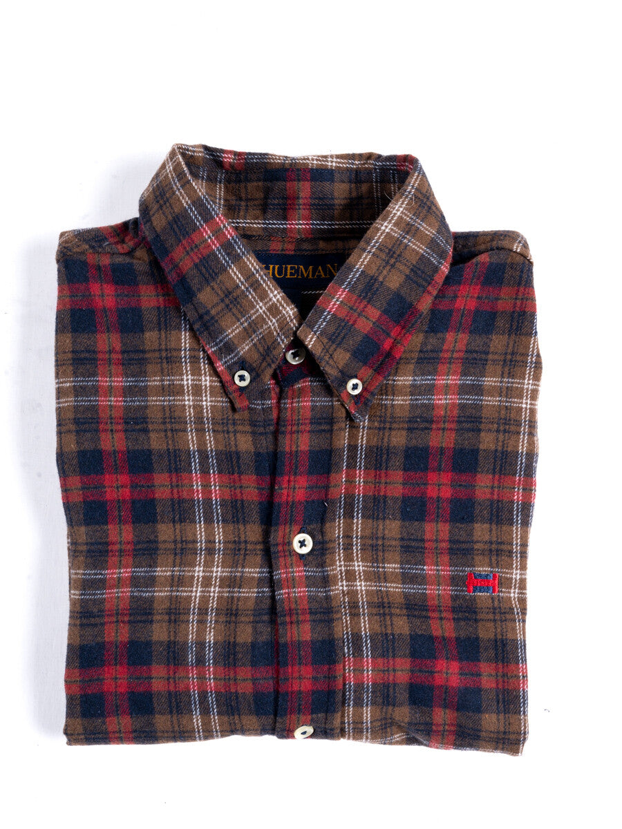 Men Brown/Red Flannel Button Down Shirt