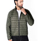 Men Black/Olive Short Body Slim-Fit Full-Sleeves Puffer Jackets - Pack of 2