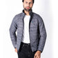 Men Grey/Black Short Body Slim-Fit Full-Sleeves Puffer Jackets - Pack of 2