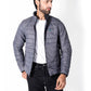Men Grey/Black Short Body Slim-Fit Full-Sleeves Puffer Jackets - Pack of 2