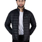 Men Grey/Black Short Body Slim-Fit Full-Sleeves Puffer Jackets - Pack of 2