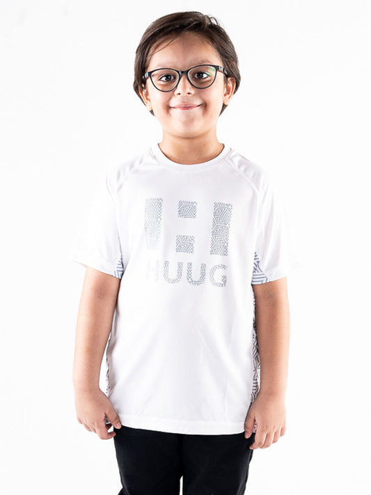 Kids White Short Sleeve T-Shirt Crew Neck