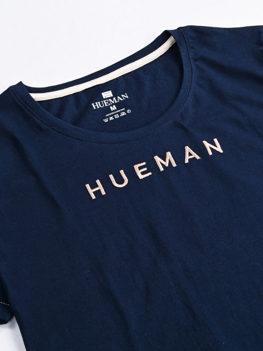 Women Navy Blue Round Bottom T-Shirt