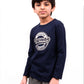 Kids Navy Blue Full Sleeves T-Shirt