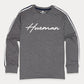 Kids Grey Stripes Full Sleeve Raglan Shirt