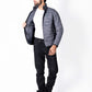 Men Grey Short Body Slim-Fit Full-Sleeves Puffer Jacket