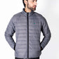 Men Grey Short Body Slim-Fit Full-Sleeves Puffer Jacket