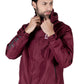 Maroon Hooded Windbreaker Jacket