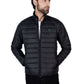 Men Black Short Body Slim-Fit Full-Sleeves Puffer Jacket