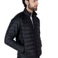 Men Black Short Body Slim-Fit Full-Sleeves Puffer Jacket