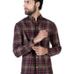 Men Brown/Red Flannel Button Down Shirt