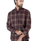 Men Brown/Red Flannel Button Down Shirt