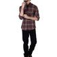 Men Brown/Red Flannel Button Down Shirt