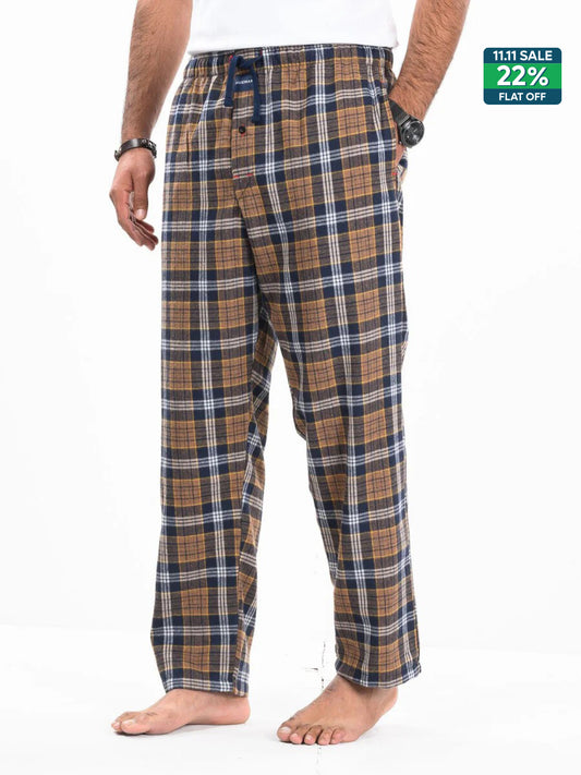 Flannel Plaid Brown/White Relaxed Winter Pajama