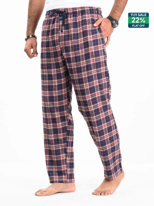 Flannel Plaid Maroon/Navy Relaxed Winter Pajamas