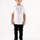 Kids White Short Sleeve T-Shirt Crew Neck