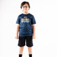 Kids Navy Blue Record Breaker Short Sleeve T-Shirt Crew Neck