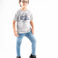 Kids Grey Short Sleeve T-Shirt Crew Neck