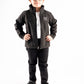 Black Stand Up Collar Soft Shell Kids Jacket