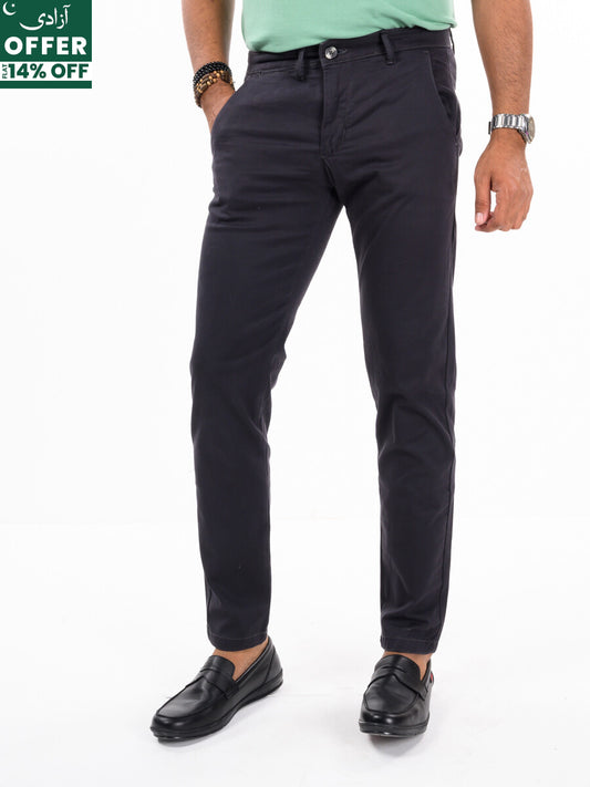 Men's Charcoal Slim Fit Stretch Chino Pant