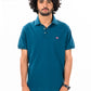 Men's Teal Iconic Mesh Regular Fit Short Sleeve Polo Shirt