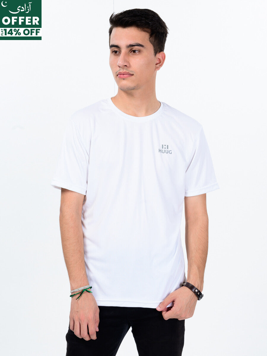 Men’s White Custom Fit Crew Neck T-Shirt