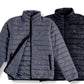 Men Grey/Black Short Body Slim-Fit Full-Sleeves Puffer Jackets - Pack of 2