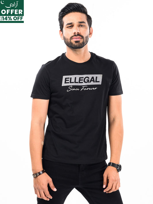 SF Flock Hash Black Cotton Tee Shirt