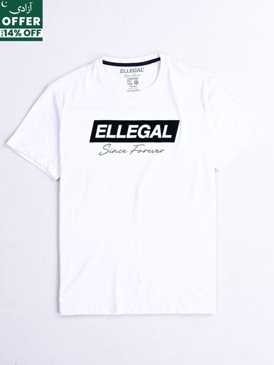 SF Flock White Cotton Tee Shirt